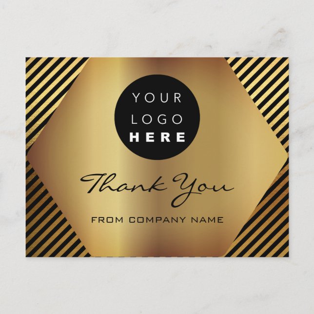 Carte Postale Merci pour votre achat Black Gold Logo (Devant)