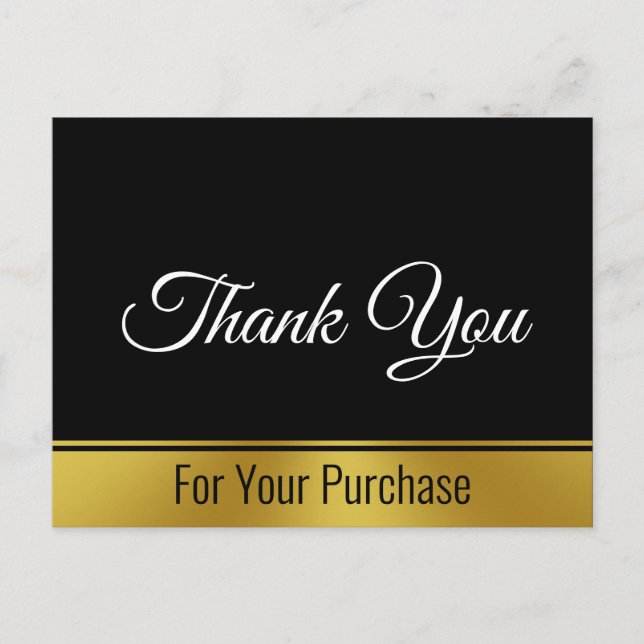 Carte Postale Merci pour votre achat Modèle texte recto verso (Devant)