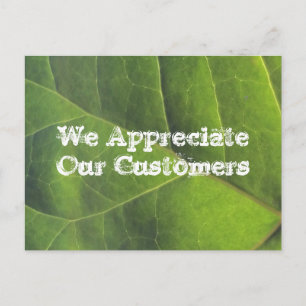 Carte Postale Merci pour votre entreprise Green Leaf