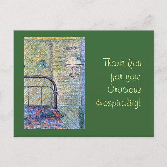 Carte Postale Merci pour votre Gracious Hospitality ! (Devant)