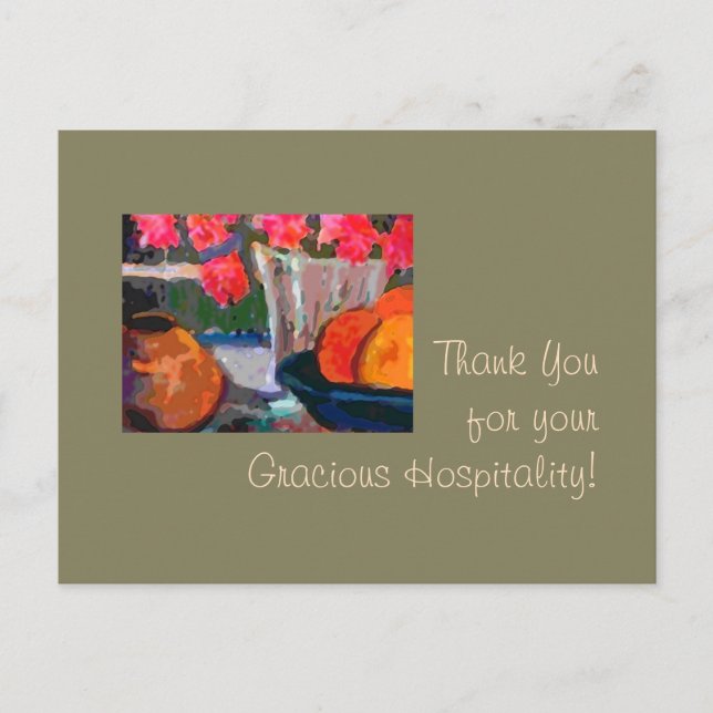 Carte Postale Merci pour votre Gracious Hospitality ! (Devant)