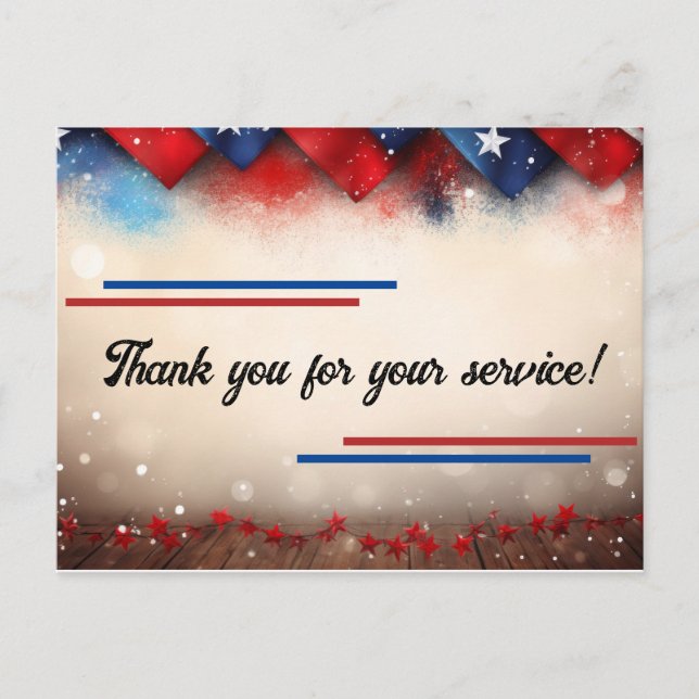 Carte Postale Merci pour votre service (Devant)