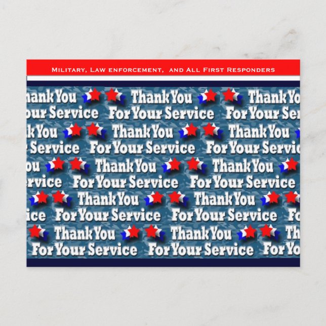 Carte Postale Merci pour votre service (Devant)