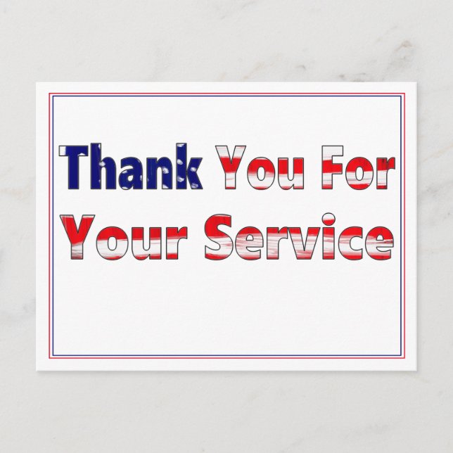 Carte Postale Merci Pour Votre Service (Devant)