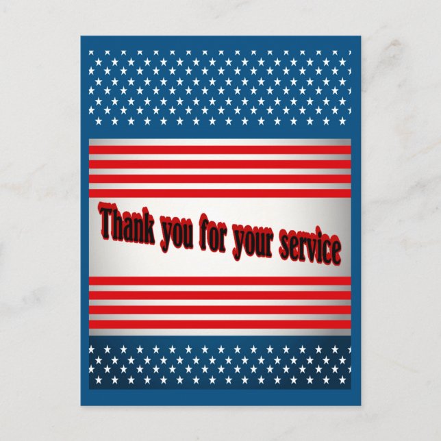 Carte Postale Merci pour votre service (Devant)