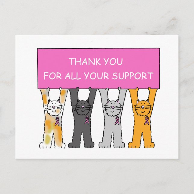 Carte Postale Merci pour votre soutien Cancer du sein (Devant)