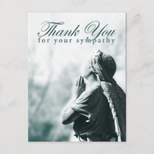 Carte Postale merci pour votre sympathie (ange priant)