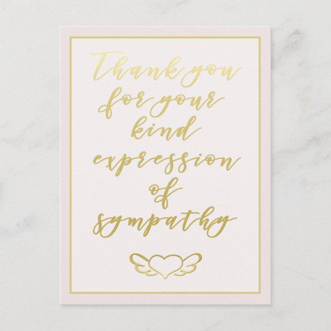 Carte Postale Merci pour votre sympathie - Blush Pink (Devant)