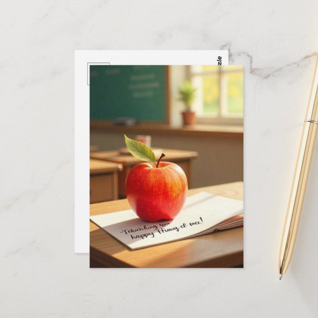 Carte Postale "Merci, professeur !" (Devant/Arrière en situation)