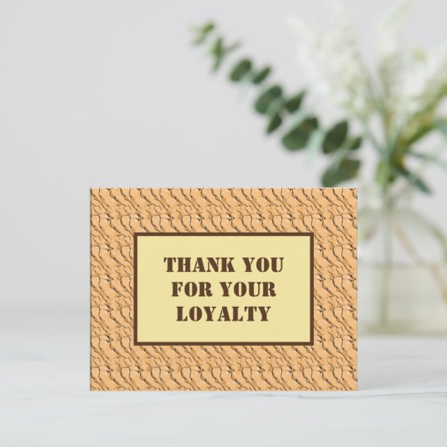 Carte Postale Merci professionnel pour votre entreprise de fidél (Debout devant)