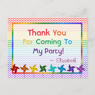 Carte postale Merci Rainbow Bird Pinwheel