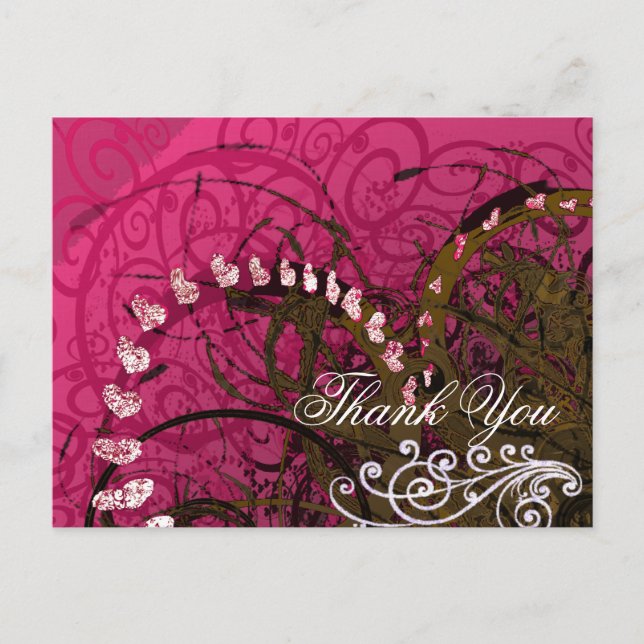 Carte Postale Merci Rasberry Cœurs (Devant)