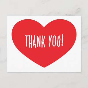 CARTE POSTALE MERCI RED HEART APPRÉCIATION AMOUR AMITIÉ S
