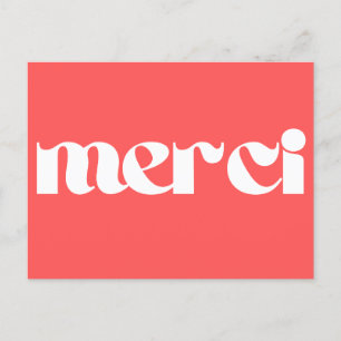 Carte Postale Merci, remerciement français