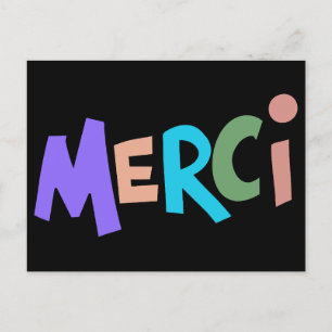 Carte Postale Merci, remerciement français