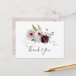 Carte postale Merci Romance Florale