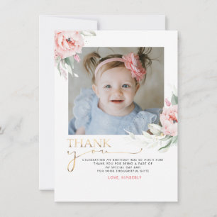 Carte postale Merci rose Floral