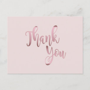 Carte Postale Merci Rose Or rose Parties scintillant propre