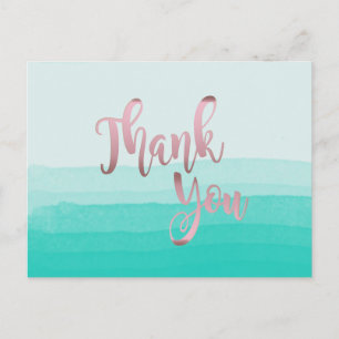 Carte Postale Merci Rose Or rose Parties scintillant propre