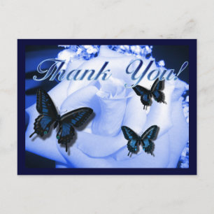 Carte Postale Merci Rose & Papillons