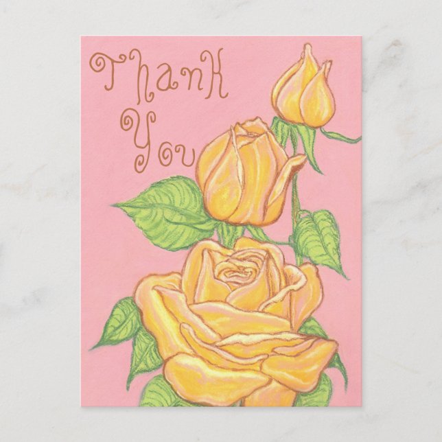 Carte postale Merci Roses Jaunes 2 (Devant)