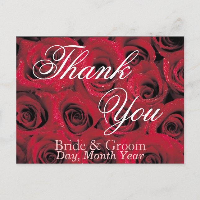 Carte postale Merci Roses Rouges Profondes (1) (Devant)