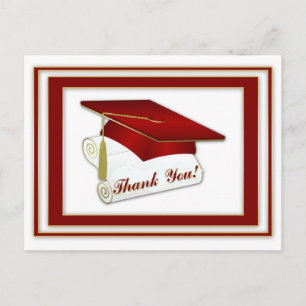 Carte postale Merci rouge diplômée