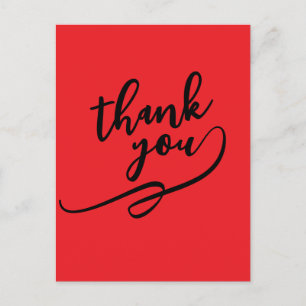 Carte Postale Merci Rouge Écarlate Classique Unique Simple