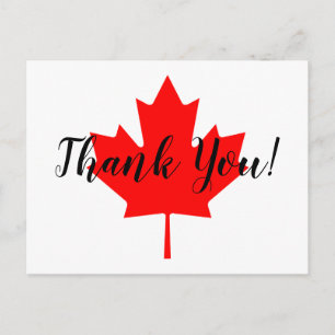 Carte Postale Merci rouge feuille d'érable