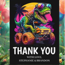 Merci rugissant pour la fête d'anniversaire Dino-M