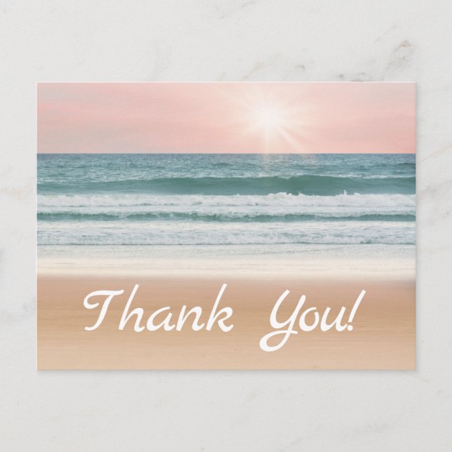 Carte Postale Merci. Sable, ciel et mer. (Devant)