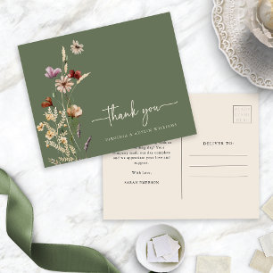 Carte postale Merci Sage Floral