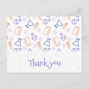 Carte Postale Merci scientifique pourpre et orange