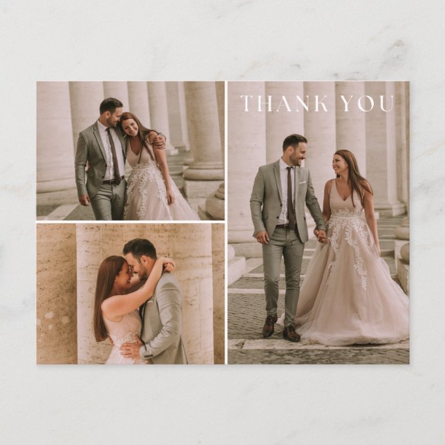 Carte Postale Merci simple 3 Mariage photo (Devant)