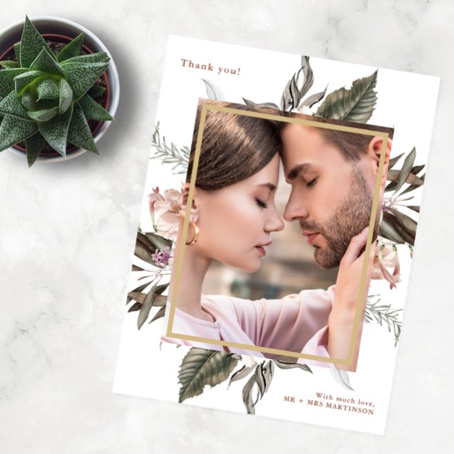 Carte Postale Merci simple Botanique Un Mariage Photo (Créateur téléchargé)