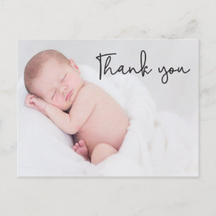 Carte Postale Merci simple moderne bébé photo Baptême