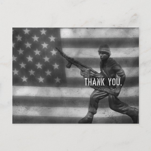 Carte postale Merci Soldat (Devant)