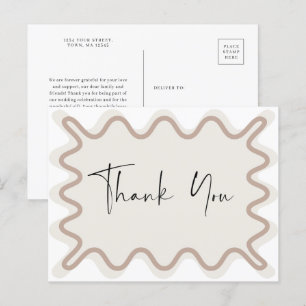Carte postale Merci Taupe Beige