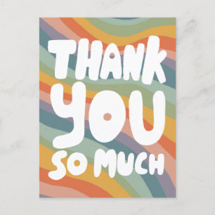 Carte Postale MERCI TELLEMENT Muted Rainbow Stripes PERSONNALISÉ