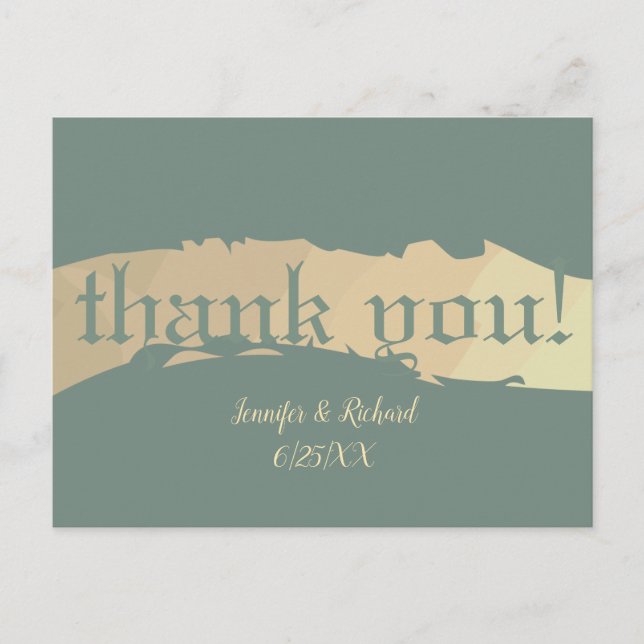 Carte Postale "Merci !" Texte mariage (Devant)