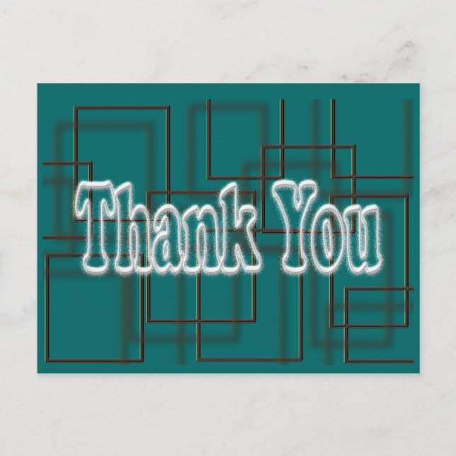 Carte postale Merci turquoise - changer la couleur (Devant)
