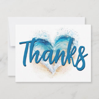 Carte Postale Merci Vague de Cœur Plage