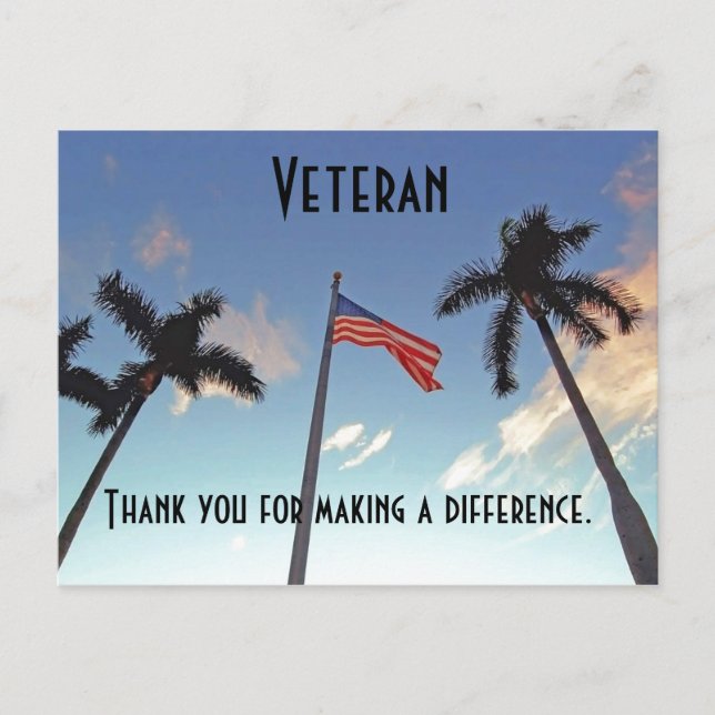 Carte Postale Merci vétéran (Devant)