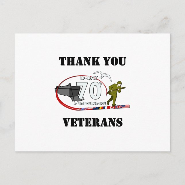 Carte Postale Merci vétérans Merci (Devant)