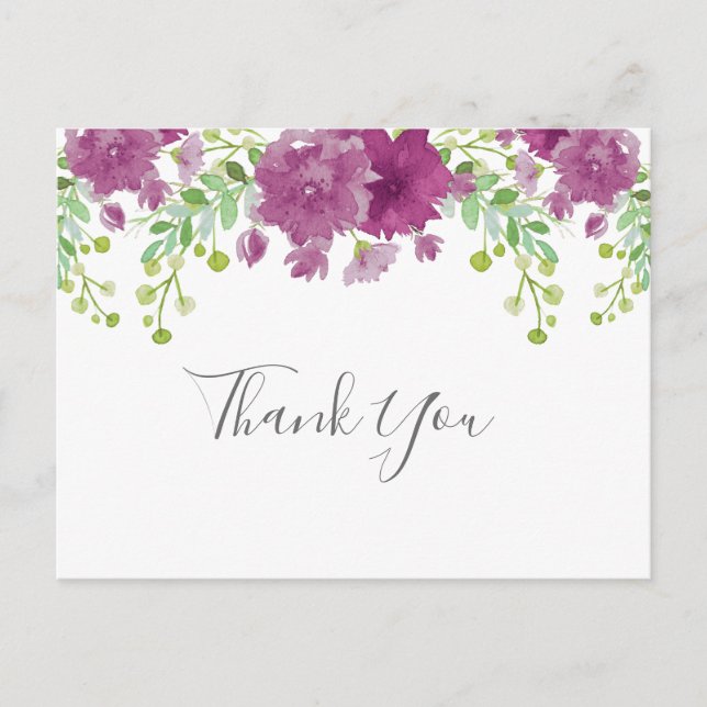 Carte Postale Merci violet (Devant)