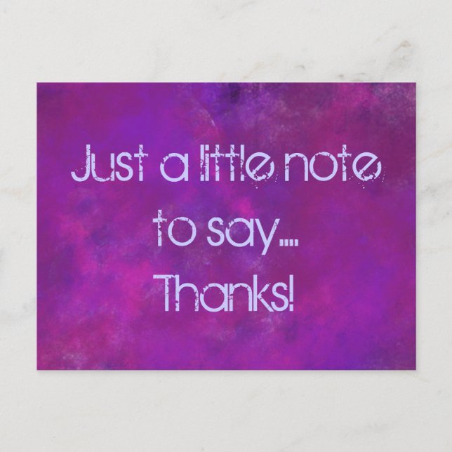 Carte Postale Merci violet avec message (Devant)