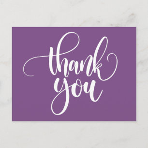 Carte Postale Merci violet et blanc - Mariage