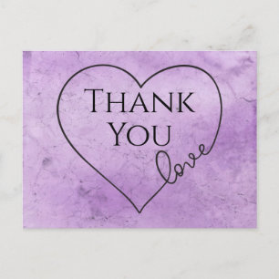 Carte Postale Merci violet Mariage d'aquarelle Vintage