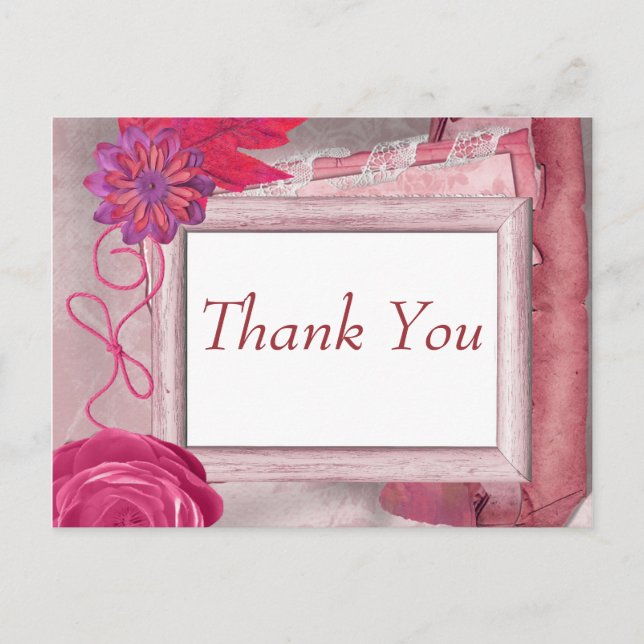 Carte Postale Merci violet rustique (Devant)