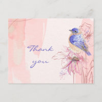 Merci Watercolor Bluebird Jardin d'oiseaux